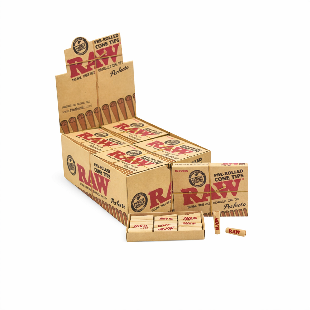 RAW PERFECTO PRE-ROLLED CONE TIPS 21 PER PACK