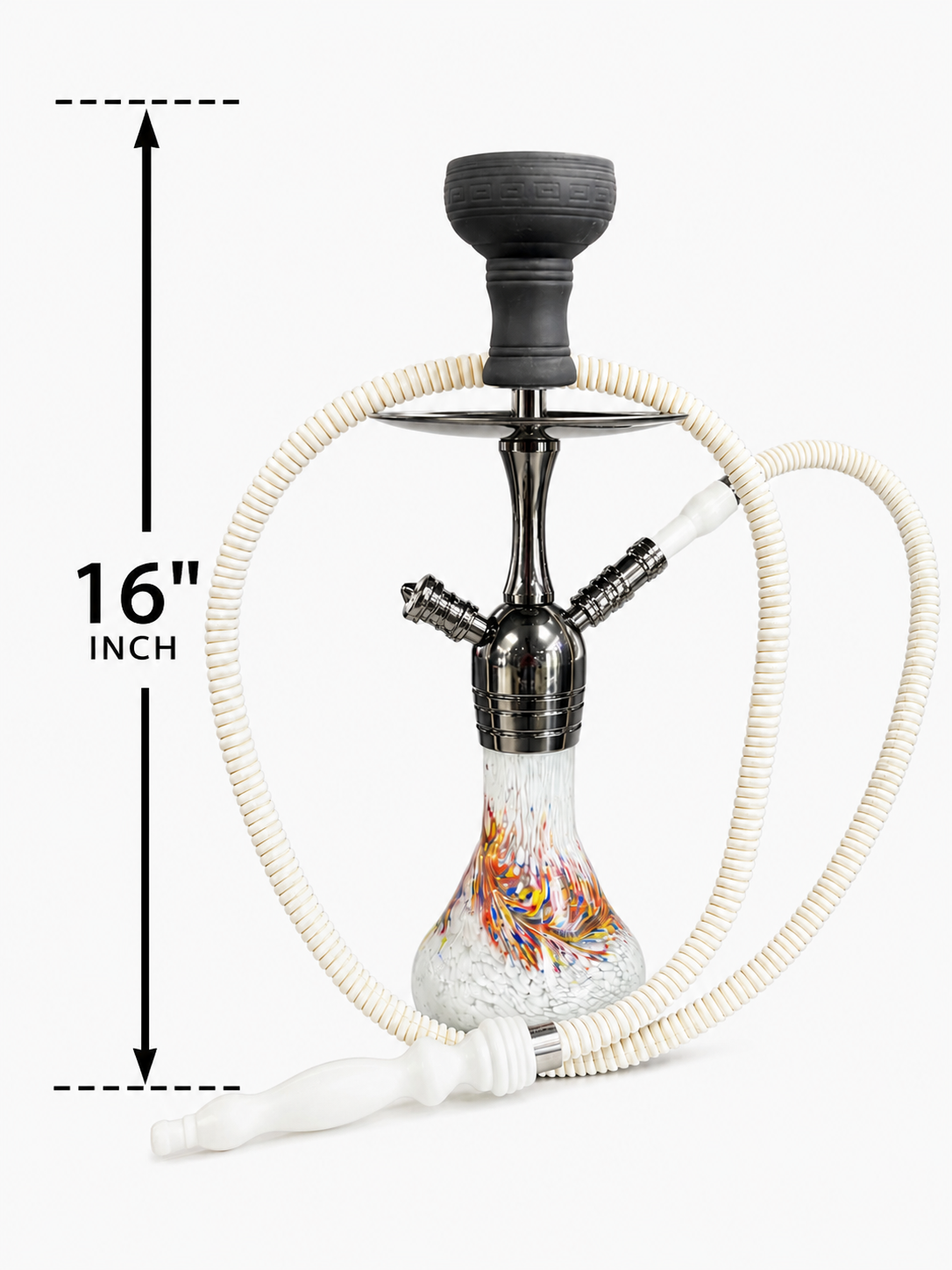Premium Hookah Set – Modern Luxury Glass Shisha with Hose & Clay Bowl #9